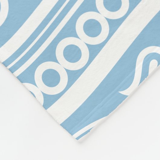 レトロの淡いブルーの白いペイズリーのプリント フリースブランケット (角)