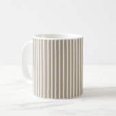 レトロの淡い茶色の地球の色のストライプ コーヒーマグカップ (正面左)