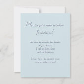 レトロの淡青色のスケッチによって凍っていられている雪片 招待状 (裏面)