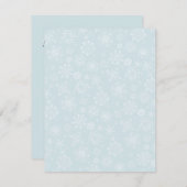 レトロの淡青色のスケッチによって凍っていられている雪片 招待状 (正面/裏面)