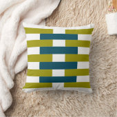 レトロの淡黄緑及び水のバーのグラフィック クッション (ブランケット)