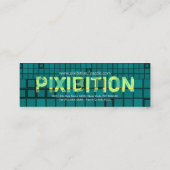 レトロの深緑色のモザイク名刺 スキニー名刺 (裏面)