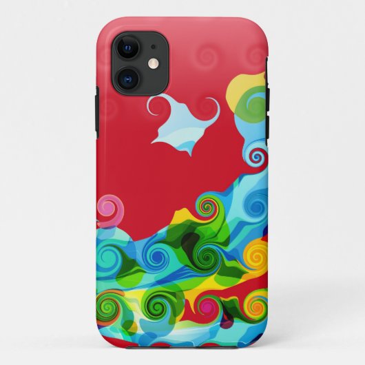 レトロの渦巻のカラフルなグラフィック・デザイン Case-Mate iPhoneケース (裏面)