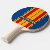 レトロの温ストライプかいボード名 卓球ラケット (正面アングル)