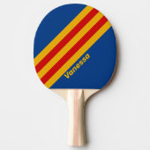 レトロの温ストライプかい名前 卓球ラケット (正面)