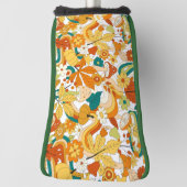 レトロの溝型キノコ花模様 ゴルフヘッドカバー (回転90)