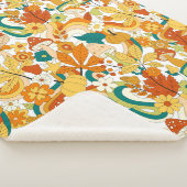 レトロの溝型キノコ花模様 シェルパブランケット (3/4)