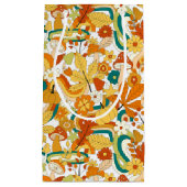 レトロの溝型キノコ花模様 スモールペーパーバッグ (正面)