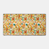 レトロの溝型キノコ花模様 デスクマット (正面)