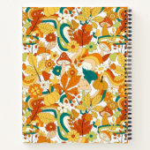 レトロの溝型キノコ花模様 ノートブック (裏面)