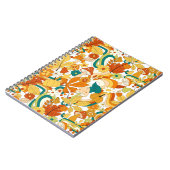 レトロの溝型キノコ花模様 ノートブック (左側)