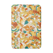 レトロの溝型キノコ花模様 バスマット (正面縦)