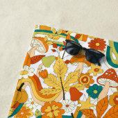 レトロの溝型キノコ花模様 ビーチタオル (インサイチュ)