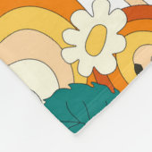 レトロの溝型キノコ花模様 フリースブランケット (角)