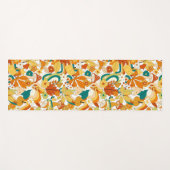 レトロの溝型キノコ花模様 ヨガマット (正面(横))