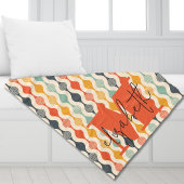 レトロの溝型パターン フリースブランケット