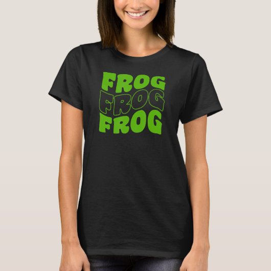 レトロの溝深いカエル動物1 Tシャツ (正面)
