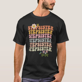 レトロの溝深い義理の妹の波状花と Tシャツ