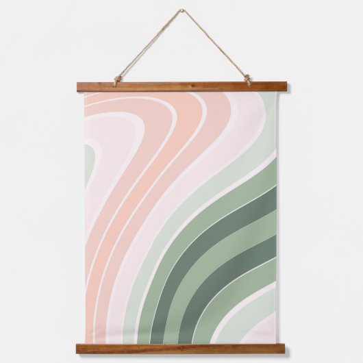 レトロの溝状の波型 吊り下げ型タペストリー (正面)