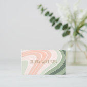 レトロの溝状の波型 名刺 (スタンド正面)