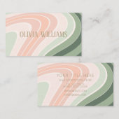 レトロの溝状の波型 名刺 (正面/裏面)