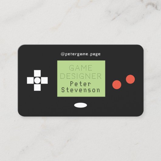 レトロの演劇のスタイルのフェイクなゲームのパッドの一見 名刺 (正面)