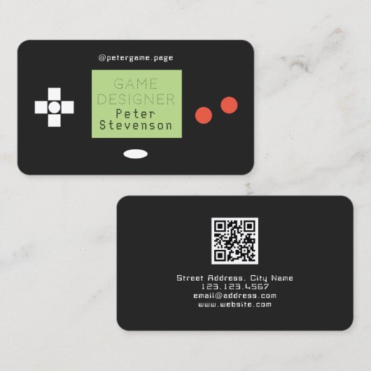 レトロの演劇のスタイルのフェイクなゲームのパッドの一見 名刺 (正面/裏面)