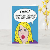 レトロの漫画のバースデー・カード カード (黄色い花)