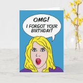 レトロの漫画の遅れてバースデー・カード カード (黄色い花)