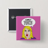 レトロの漫画ボタン 缶バッジ (正面&裏面)