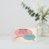 レトロの漫画本のスピーチの泡明暗中間部のパステル 名刺 (スタンド正面)