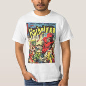 レトロの漫画- Rocketman Tシャツ (正面)