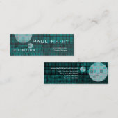 レトロの濃紺の宇宙のモザイクハイテクな名刺 スキニー名刺 (正面/裏面)