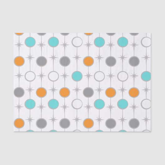 レトロの点およびスターバストのティッシュペーパー 薄葉紙 (正面)