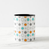 レトロの点およびスターバストのマグ ツートーンマグカップ (中央)