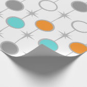 レトロの点およびスターバストの包装紙 ラッピングペーパー (角)