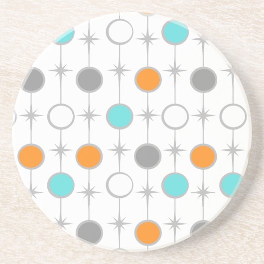 レトロの点およびスターバストの砂岩コースター コースター (正面)