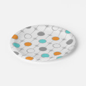 レトロの点およびスターバストの紙皿 ペーパープレート (アングル)