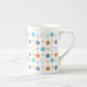 レトロの点およびスターバストの骨灰磁器のマグ ボーンチャイナマグカップ (右)