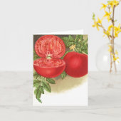 レトロの熟したトマトの空白のなカード農家の市場 カード (黄色い花)