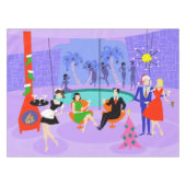 レトロの熱帯クリスマス・パーティのテーブルクロス テーブルクロス (正面(横))