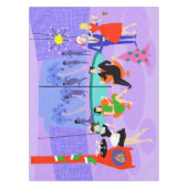 レトロの熱帯クリスマス・パーティのテーブルクロス テーブルクロス (正面)