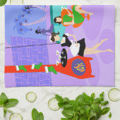 レトロの熱帯クリスマス・パーティの台所タオル キッチンタオル (折り畳み)