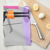 レトロの熱帯休暇の台所タオル キッチンタオル (四つ折り)