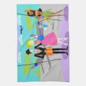 レトロの熱帯休暇の台所タオル キッチンタオル (縦)