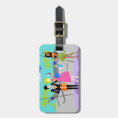 レトロの熱帯休暇の荷物のラベル ラゲッジタグ (正面縦)