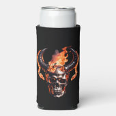 レトロの燃えさかるスカルでホーンを燃やす スリム缶クーラー (Seltzer正面)