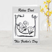 レトロの父の日のパパのハンモック カード (黄色い花)