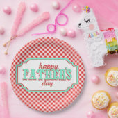 レトロの父の日の紙のプレート格子縞 ペーパープレート (パーティー)