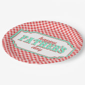 レトロの父の日の紙のプレート格子縞 ペーパープレート (アングル)